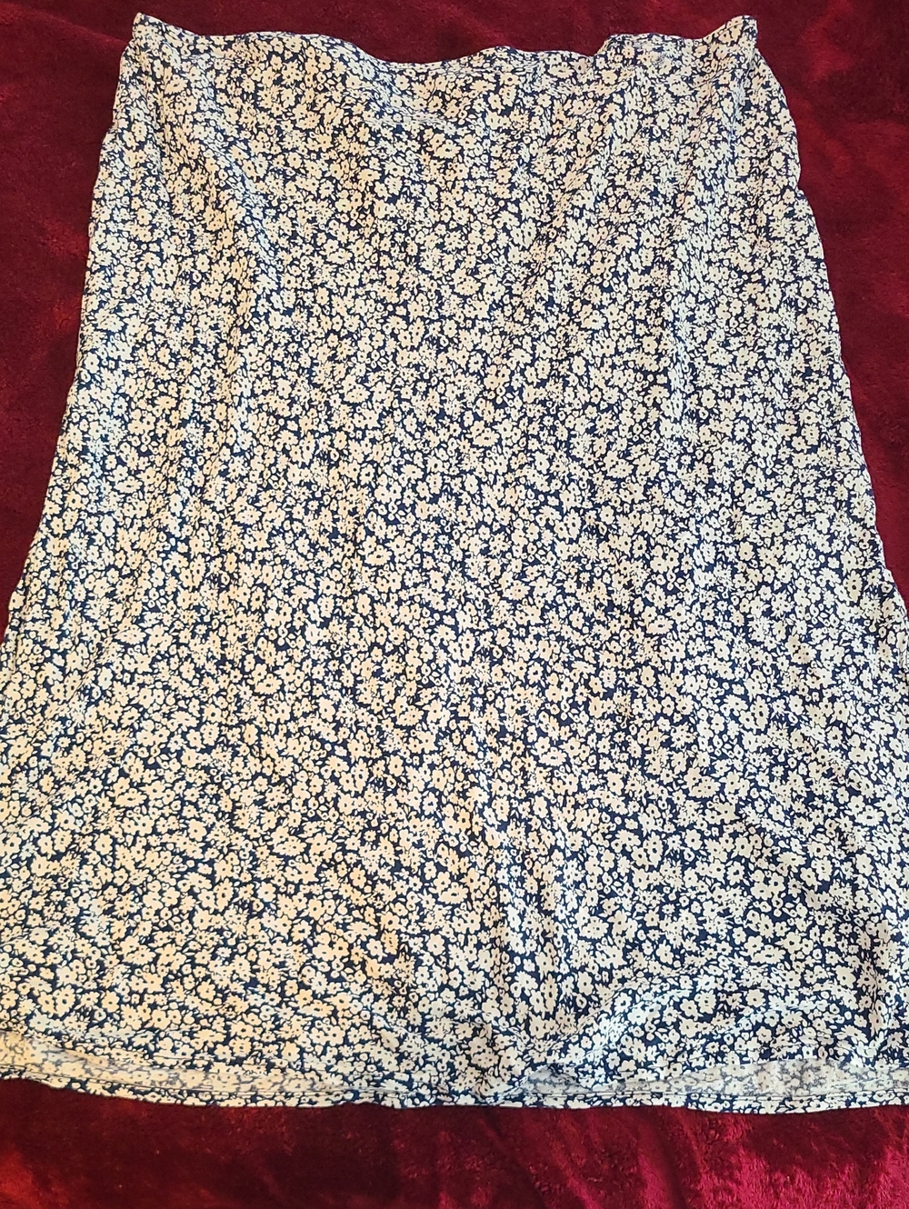 Old Navy Blue and White Floral A-Line Skirt